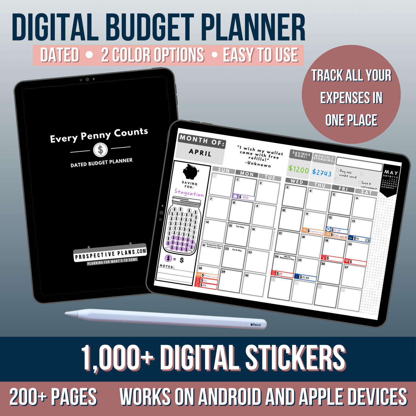 2025 Every Penny Counts - Budget Planner Bundle | 1000+ Stickers