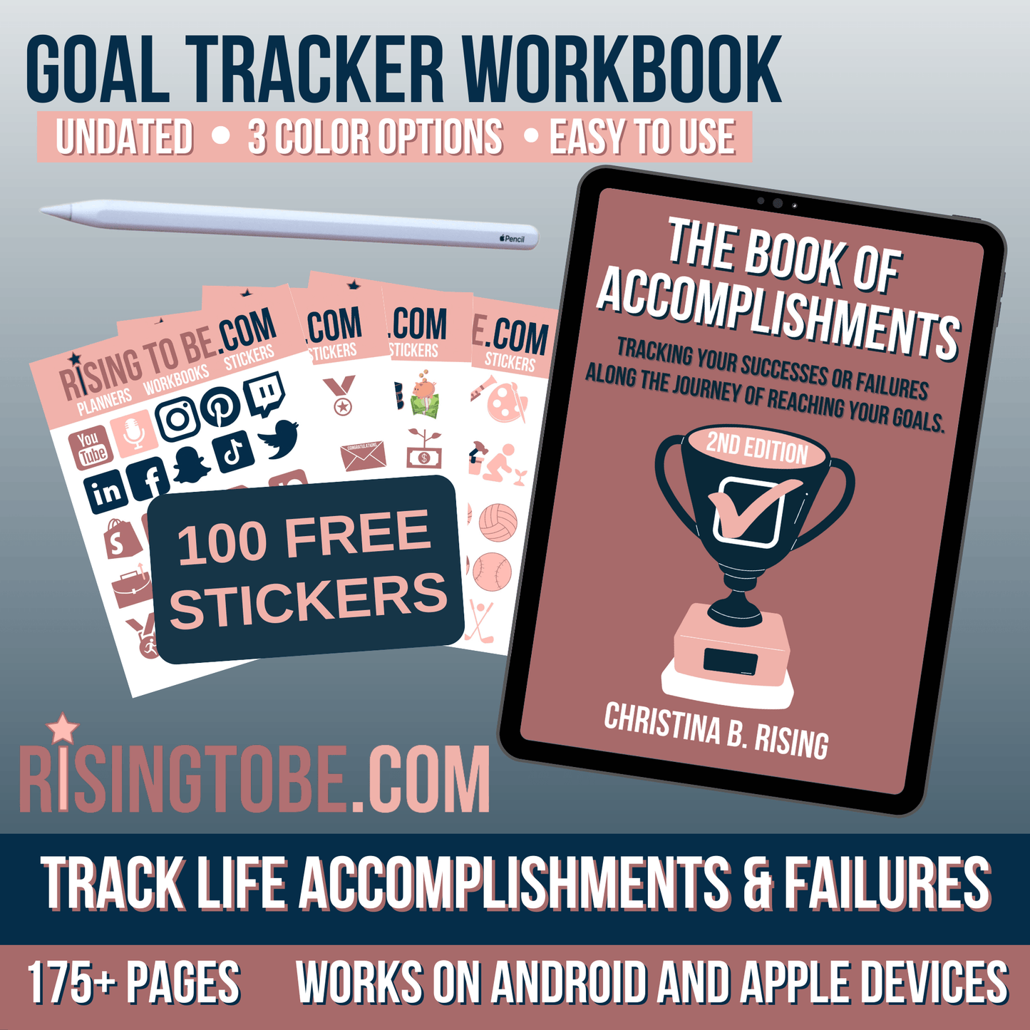 Goal Tracker Workbook | 100+ Stickers