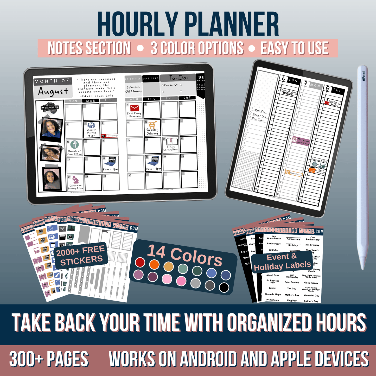 2024 Hourly Planner Bundle | 2000 Stickers