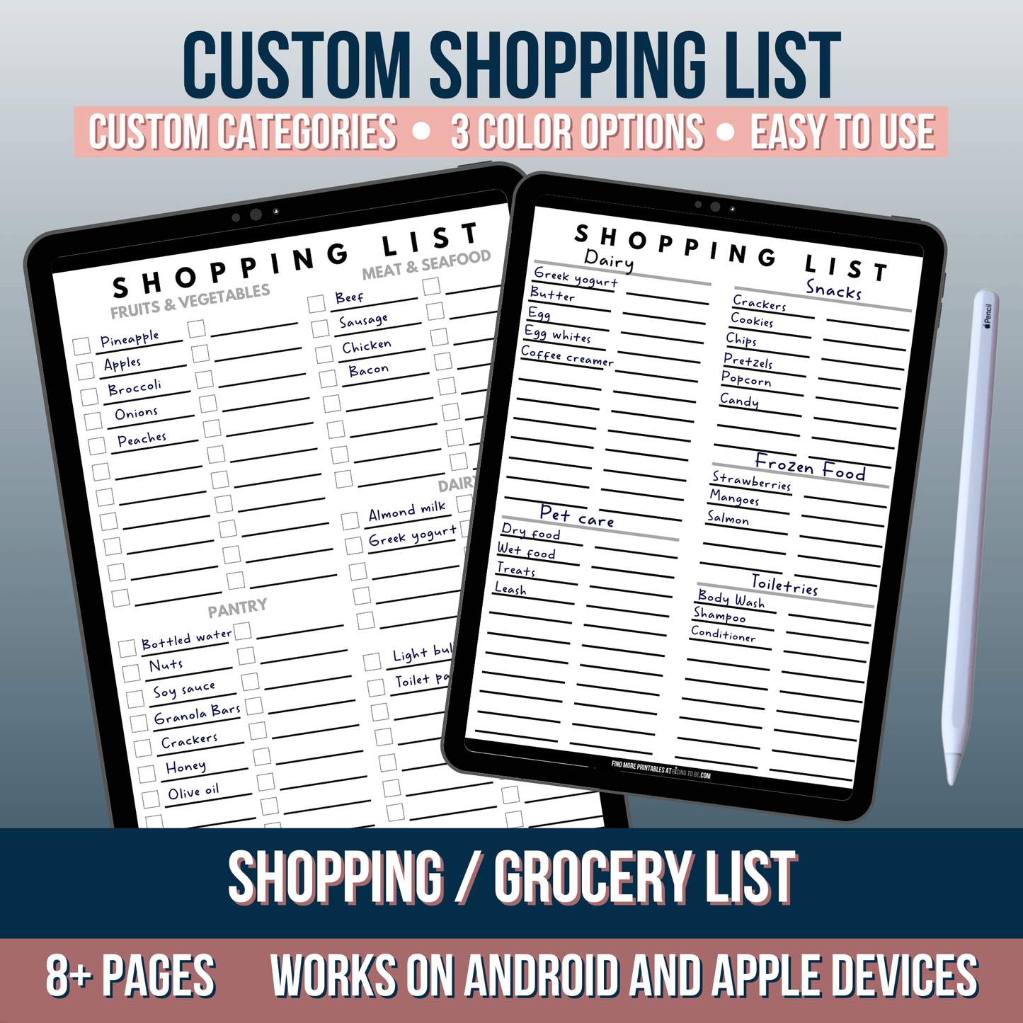 Custom Grocery List
