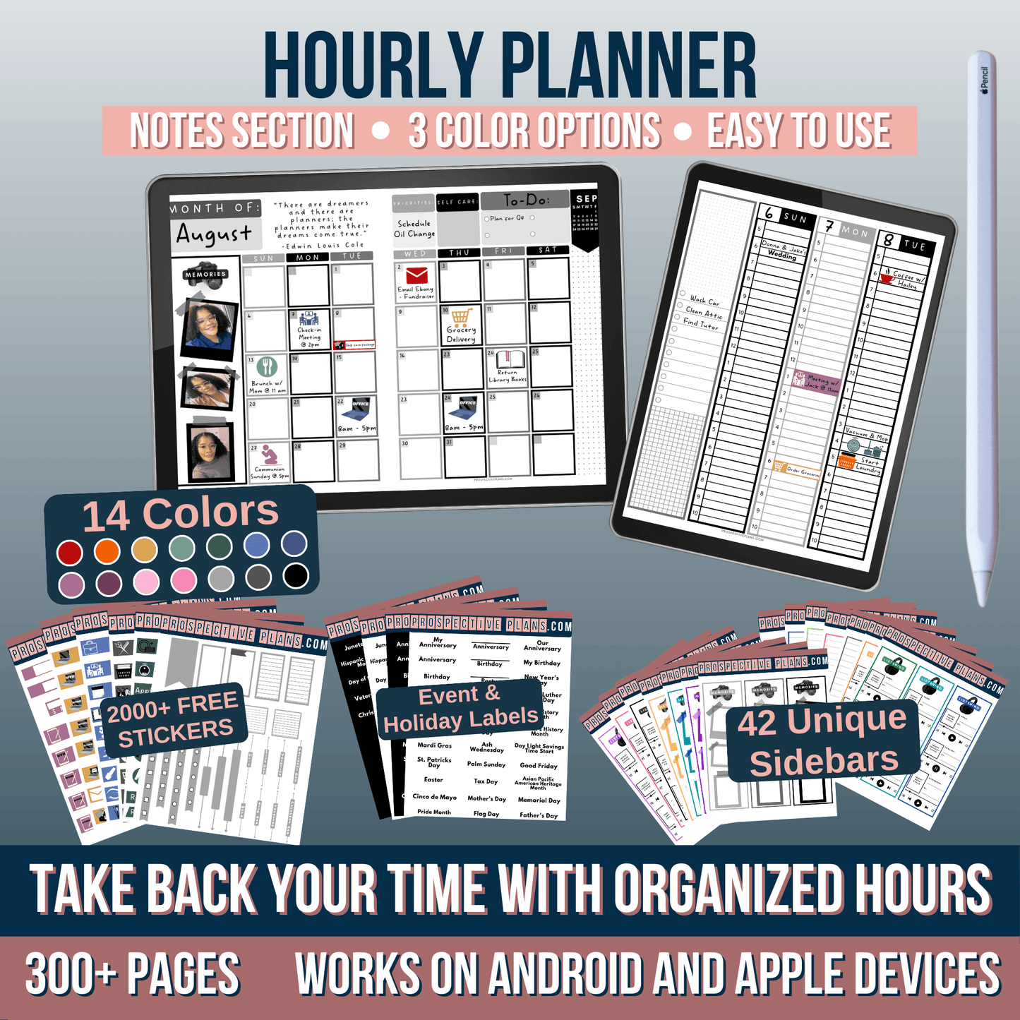 2024 Hourly Planner Bundle | 2000 Stickers