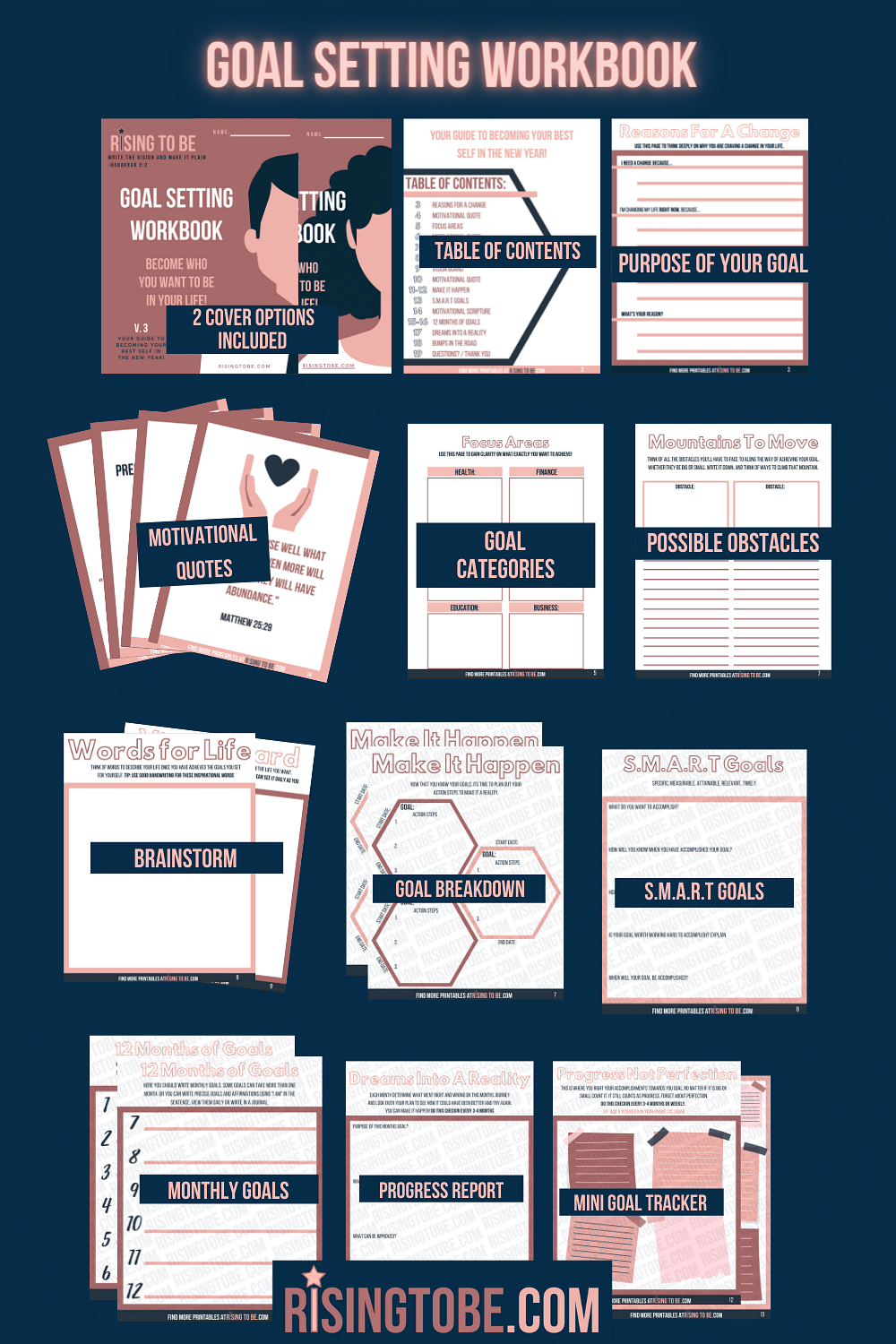 Goals To Greatness Planner Bundle | 100+ Stickers