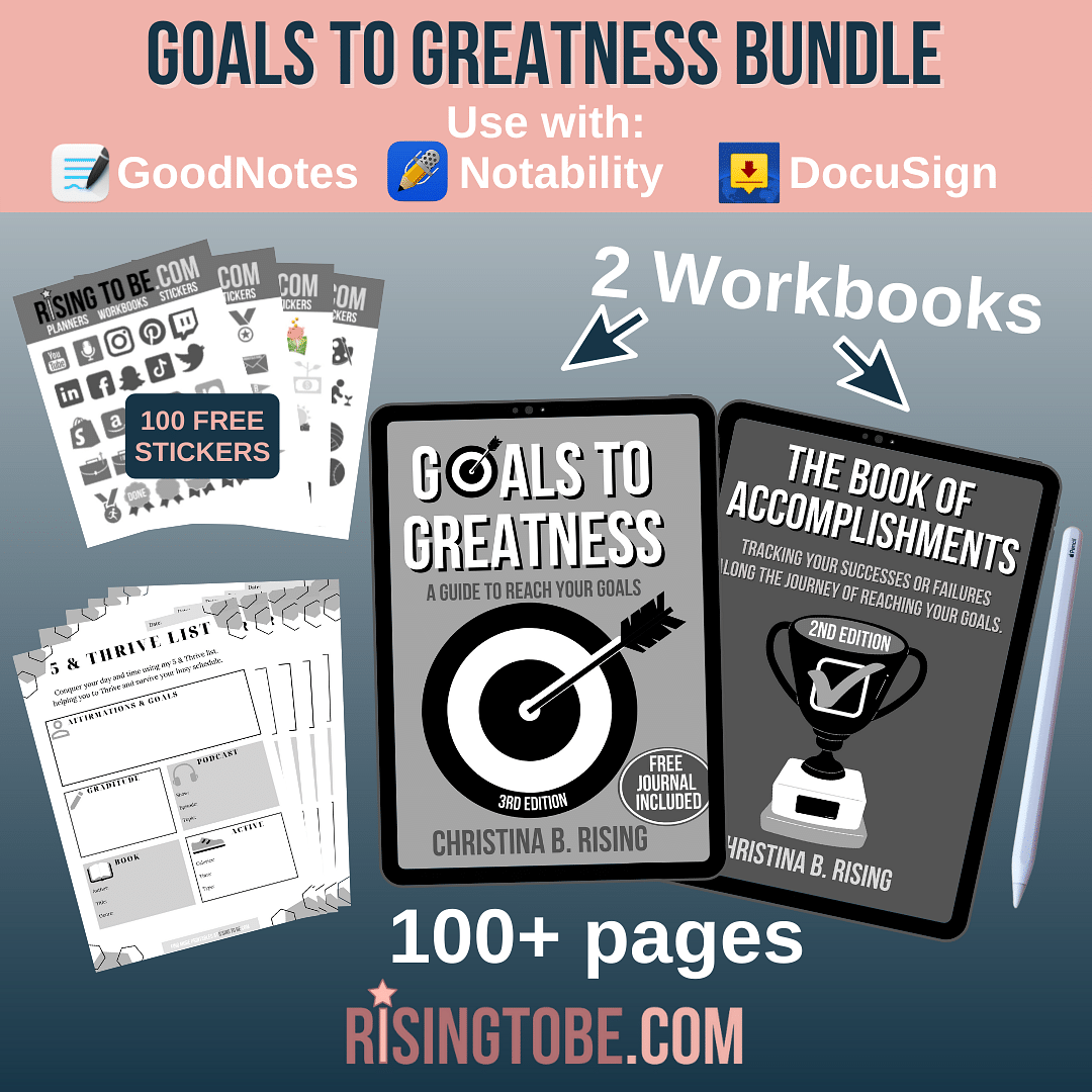 Goals To Greatness Planner Bundle | 100+ Stickers