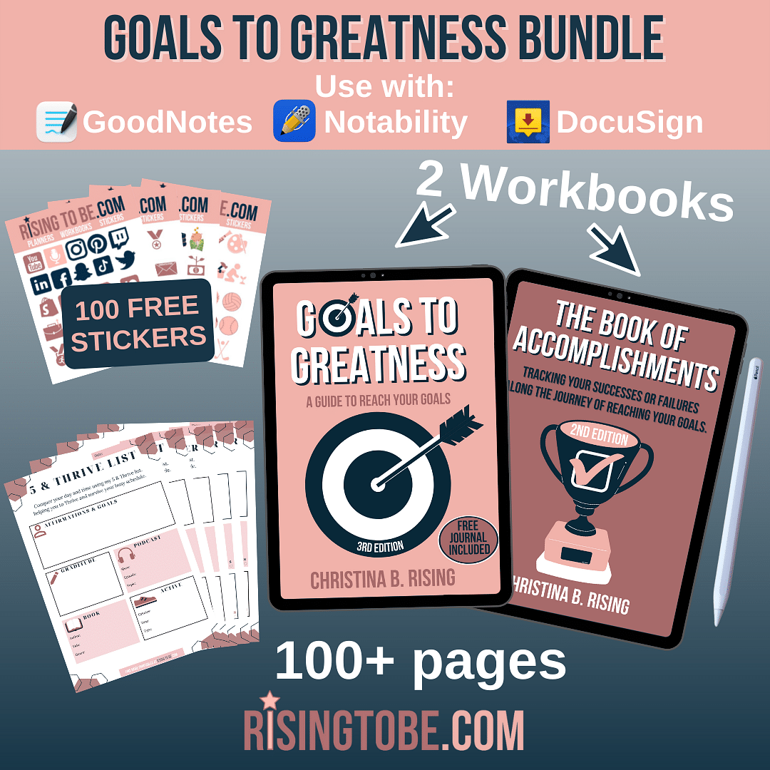 Goals To Greatness Planner Bundle | 100+ Stickers